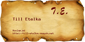 Till Etelka névjegykártya